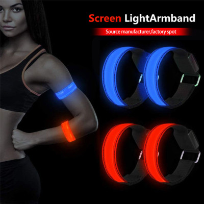 Đai đeo cánh tay phản quang có đèn led an toàn khi chạy bộ, đạp xe vào ban đêm - Băng đeo tay phản quang - Hàng chính hãng