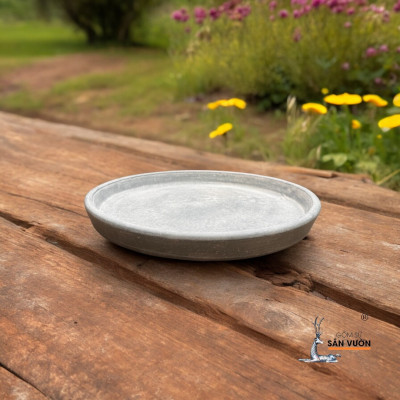 Đĩa Gốm Đất Nung Size 32cm Sơn Wax Xám