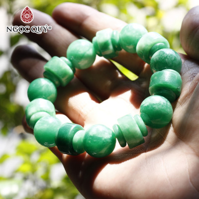 Vòng tay cẩm thạch phổi lu thống mệnh hỏa, mộc - Ngọc Quý Gemstones - 20