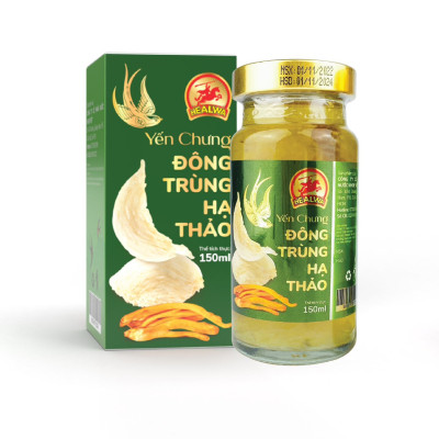 Yến chưng đông trùng hạ thảo Healwa (1 lọ x150ml) Bồi bổ sức khỏe giảm lượng cholesterol trong máu