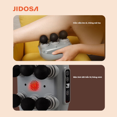 Máy Massage Cầm Tay JIDOSA 16 Đầu - 8 đầu - 6 đầu Giảm Đau Cơ Sâu, Động Cơ Êm, Pin Lâu, 9 Chế Độ Bảo hành 12 tháng Chính Hãng