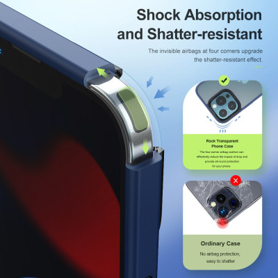Ốp lưng chống sốc viền cao su cho iPhone 14 Pro Max (6.7 inch) thiết kế mặt lưng trong suốt Hiệu Rock hybrid Protective Case (độ đàn hồi cao, bảo vệ toàn diện, tản nhiệt tốt) - hàng nhập khẩu