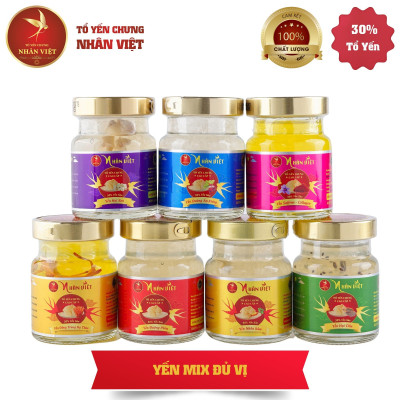 [Hộp 6 Lọ] Nước Yến Sào Chưng Đủ Vị Nhân Việt 30% Yến 70ml/Hũ