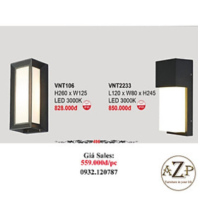 AZP - ĐÈN ỐP VÁCH / ĐÈN TRANG TRÍ / ĐÈN TREO TƯỜNG PHÒNG KHÁCH, PHÒNG NGỦ, NHÀ HÀNG, KHÁCH SẠN AZP-VNT106 / VNT2233 phong cách đương đại, hàng nhập khẩu AZP
