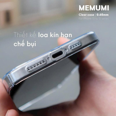 Ốp lưng Memumi trong Siêu mỏng bảo vệ camera cho IPhone 16 Pro Max / 15 Plus / 14 /13 . Super Slim Clear Case - Hàng chính hãng