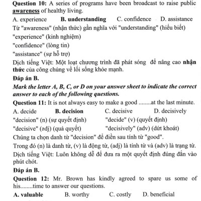 Tuyển Tập Đề Thi Môn Tiếng Anh THPT Quốc Gia Từ Năm 2017 Đến Năm 2022 - Đáp Án Kèm Lời Giải Chi Tiết (Tập 1) _HERO