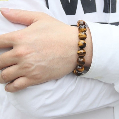 Vòng tay đá mắt hổ thiên nhiên, hợp phong thủy nam nữ, kèm bản Photocopy Giấy kiểm định SP mẫu + Túi nhung cung hỷ