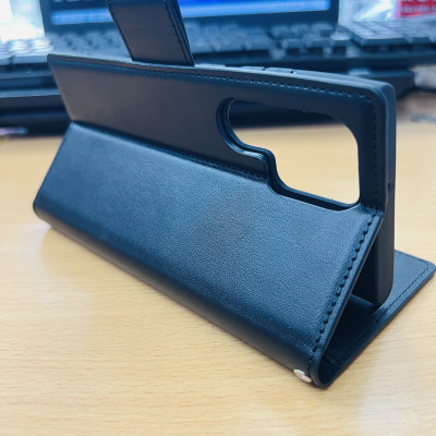 Bao da dạng ví cho SamSung Galaxy S23 Ultra hiệu Hanman có quai cài, ngăn để thẻ ATM và tiền tiện dụng - Hàng chính hãng