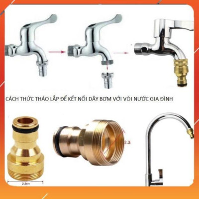 ️Evoucher Bộ dây vòi xịt nước rửa xe, tưới cây đa năng, tăng áp 3 lần, loại 7m, 10m 206236 đầu đồng, cút, + mở chai