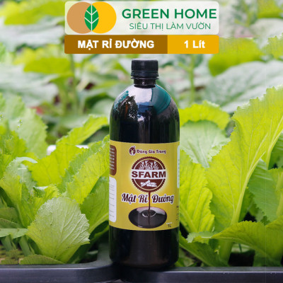 Mật Rỉ Đường Greenhome, Sfarm, Chai 1lít, Phân Bón Hữu Cơ, Ủ Dịch Chuối, Nuôi Cấy Vi Sinh, Ủ Phân, Ủ Rác