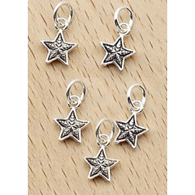 Combo 5 cái charm bạc hình ngôi sao nhỏ pha lê treo - Ngọc Quý Gemstones
