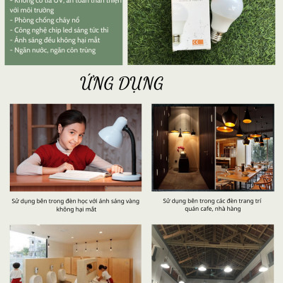 COMBO 2 Bóng đèn LED bulb tròn LEDGOES 12W