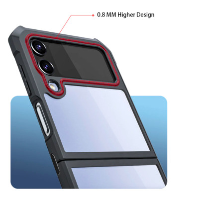Ốp Lưng Chống Sốc Mặt Lưng Trong Suốt Bảo Vệ Cho Samsung Galaxy Z Flip 3 - Hàng Chính Hãng Xundd