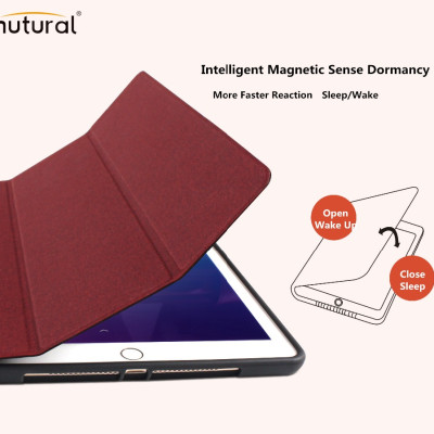 Bao da ipad Mini 5 2019 hiệu Mutural có khe cài bút cảm ứng_ Đỏ- hàng nhập khẩu