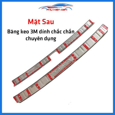 Ốp chống trầy cốp Camry 2019-2020-2021-2022 thép không gỉ vân titan bảo vệ xe chống va đập