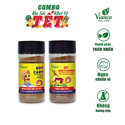Combo Tết An Khang 50g/hủ (Bột Cà Ri + Bột Ngũ Vị Hương)