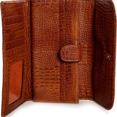 Ví nữ da bò vân cá sấu bấm nút nhiều màu Huy Hoàng HT3108-09-10