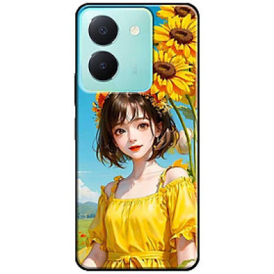 Ốp lưng cho Vivo Y03 - Y03T - Y18 - Y18S - Y18T - Y27 5G - Y28 4G - Y36 - Cô Gái Áo Vàng Hoa HD - Hàng Chính Hãng
