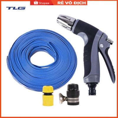 Bộ dây và vòi xịt tăng áp rửa xe tưới cây  (cút nhựa nối đen 712-2)