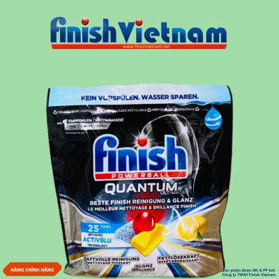 Combo - 2 túi Viên rửa bát Finish Quantum Ultimate loại 25v 1 túi