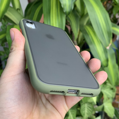 Ốp lưng chống sốc dành cho iPhone XR nút bấm màu cam - Màu xanh
