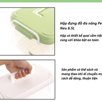 Hộp đựng đồ đa năng Fudo Giken Petit Neu, có thiết kế quai cầm tiện lợi cùng với khóa bật an toàn - nội địa Nhật Bản 