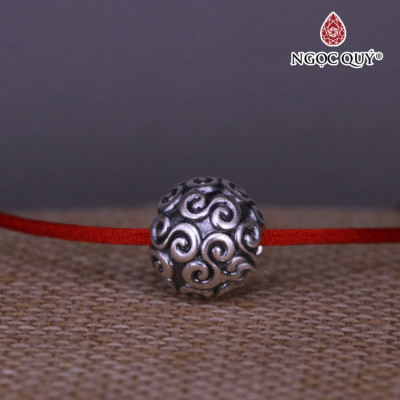 Charm bạc trái thần nika cao su gomu gomu xỏ ngang - Ngọc Quý Gemstones