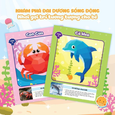 Sách - Ghép Hình Sticker 3D - Đại Dương - Combo 3 Cuốn - Sách Bóc Dán Ghép Hình Sáng Tạo Cho Bé - Megabook