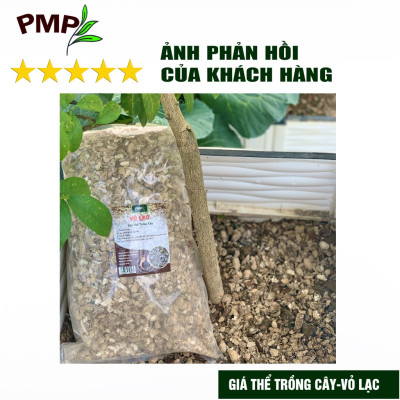 Giá thể vỏ lạc PMP phơi khô dập nhỏ để trộn đất, phủ bề mặt trồng cây 1Kg