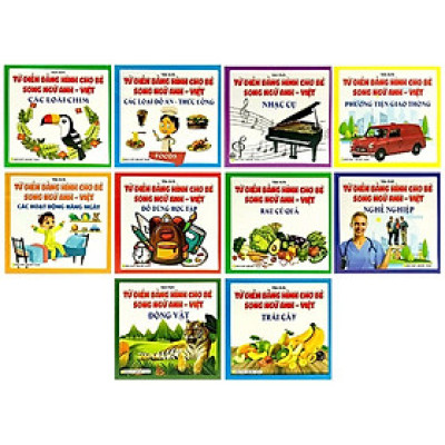 Sách - Từ Điển Bằng Hình Cho Bé - Song Ngữ Anh Việt - Combo 10 Cuốn - Khang Việt Book