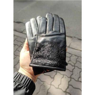 Găng tay da cừu nữ cao cấp - BHY8758 Bao tay da nữ, Da thật không bong tróc đứt gãy