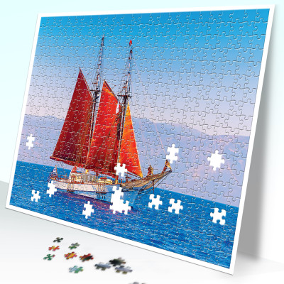 Tranh xếp Hình Tia Sáng Ra Khơi (475 Mảnh Ghép)