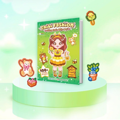 Sách - Chibi Fashion - Bóc Dán Hơn 500+ Stickers Váy, Phụ Kiện Xinh Đẹp Cho Bé Gái - Combo 5 Cuốn - Megabook