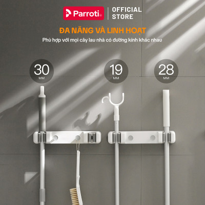 Móc Treo Cây Lau Nhà, Cây Chà Sàn, Cây Gạt Nước, Móc Treo Vật Dụng Phòng Tắm, Toilet Parroti Hanger - HG02