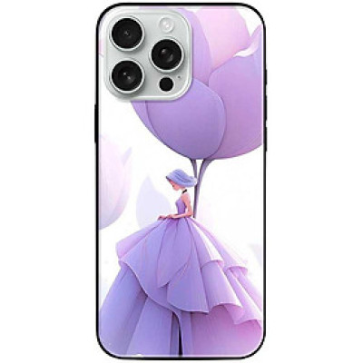 Ốp lưng cho IPhone 15 - 15 Plus - 15 Pro - 15 Pro Max - 16 - 16 Plus - 16 Pro - 16 Pro Max - Cô Gái Hoa Tím - Hàng Chính Hãng