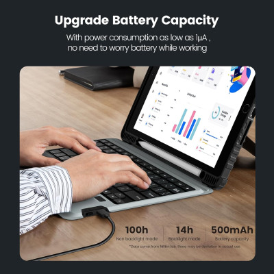 Bao Da Kèm Bàn Phím cho iPad Air 6 11 inch / iPad Air 6 13 inch 2024 Nillkin Bumper Combo Case Keyboard (Có Đèn Nền Backlit Keyboard) - Hàng Chính Hãng