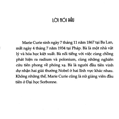 Kể Chuyện Cuộc Đời Các Thiên Tài: Marie Curie - Nhà Nữ Khoa Học Kiệt Xuất