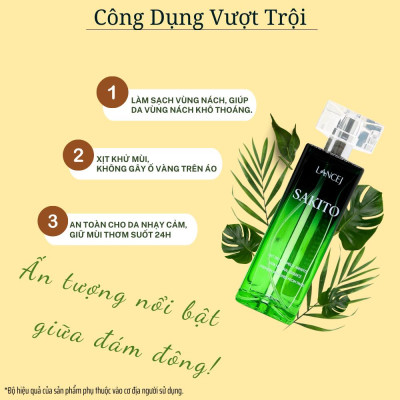 COMBO 6 Lọ Xịt Khử Mùi SAKITO LANCEJ 50ml, Sạch Vùng Nách, Ngăn Tiết Mồ Hôi, Không Ố Vàng Áo