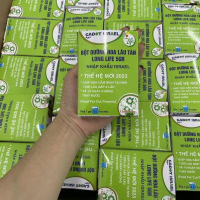 Thuốc Gói Dưỡng Hoa Tươi Lâu Tàn Longlife Nhập Khẩu Israel Gói 5gr dưỡng hoa cắt cành tươi lâu gấp 2 lần, nước trong không mùi