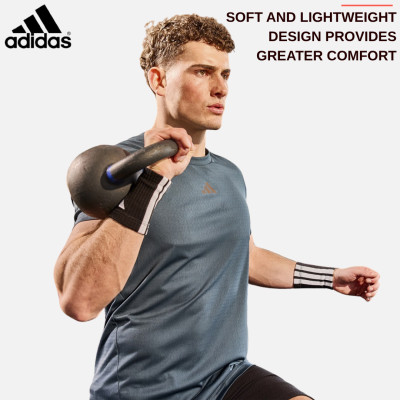 Băng Cổ Tay Thun Co Giãn ADIDAS ADST-13403BK Wrist Protectors - Phụ Kiện Thể Thao Chính Hãng (1 Cặp)