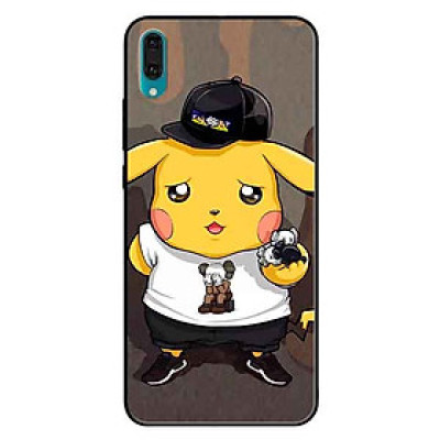 Ốp lưng in cho Huawei Y7 Pro 2019  Mẫu Pika Nón Đen