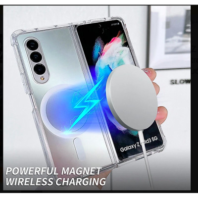 Ốp lưng chống sốc trong suốt hỗ trợ sạc Maqsafe cho Samsung Galaxy Z Fold 3 / Z Fold 4 hiệu Likgus Maqsafe Magetic Case siêu mỏng 1.5mm, độ trong tuyệt đối, chống trầy xước, chống ố vàng, tản nhiệt tốt - hàng nhập khẩu