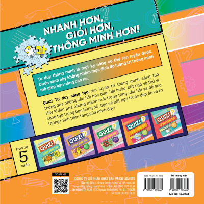 Sách - Quiz! Tư Duy Sáng Tạo: 100 Câu Hỏi Trổ Tài Suy Luận 49K