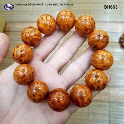 Vòng tay Nu Huyết Long để mộc hàng VIP (BH662) thơm mùi gỗ, Mang lại tài lộc bình an, may mắn - Bracelet of HAHANCO