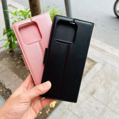 Bao Da Dạng Ví Dành Cho Xiaomi Redmi Note 12 Chính Hãng Hanman, Có ngăn cài thẻ, ví tiền, và quai gài chắc chắn- hàng chính hãng