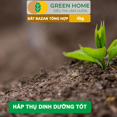 Đất Bazan GreenHome, Bao 4kg, Đất Trồng Cây, Bổ Sung Phân Hữu Cơ,Trồng Hoa Hồng, Kiểng