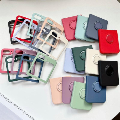 Ốp Lưng Silicon Cho Samsung Galaxy Z Flip 6 / Z Flip 5 Kèm Iring - BUM STORE GALAXY CASE