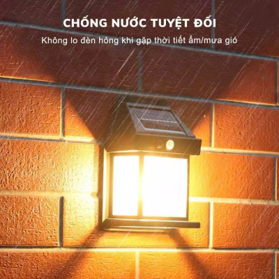 Bộ 2 Đèn Trang Trí Cổng Năng Lượng Mặt Trời – Gắn Cột, Gắn Tường Tự Động Bật Tắt Loại Tốt