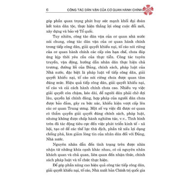 Sách - Công Tác Dân Vận Của Cơ Quan Hành Chính Trong Tiếp Công Dân, Giải Quyết Khiếu Nại, Tố Cáo - NXB Chính Trị Quốc Gia
