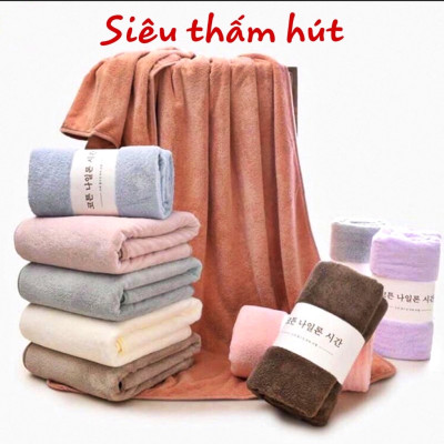 Khăn tắm bông Hàn Quốc  cuộn tròn , mềm mại cao cấp , thấm hút nhanh    ,  loại lớn 70 x  140cm  nhỏ gọn rất tiện dụng